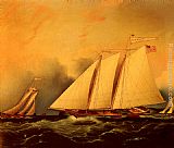 James E. Buttersworth Under Full Sail painting